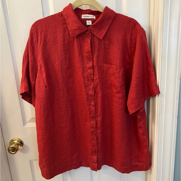 Coldwater Creek Tops - Coldwater Creek Oversized Linen Shirt Sz 1X NWT